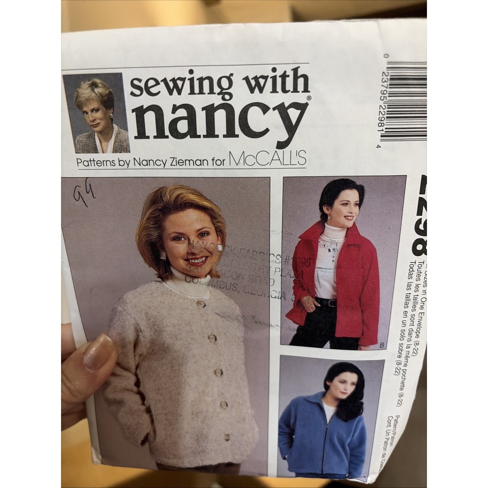 Vintage 1999 McCalls Sewing Pattern Jacket 2298 Nancy Zieman All Sizes Uncut
